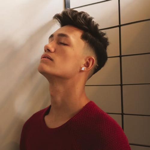 TOPGRILLZ 925 Sterling Silver Square Screw Stud Earrings 14K Gold Plated 5A+ Cubic Zirconia Iced Out Square Screw Back Hypoallergenic Cube Large Stud Earrings For Men Women4