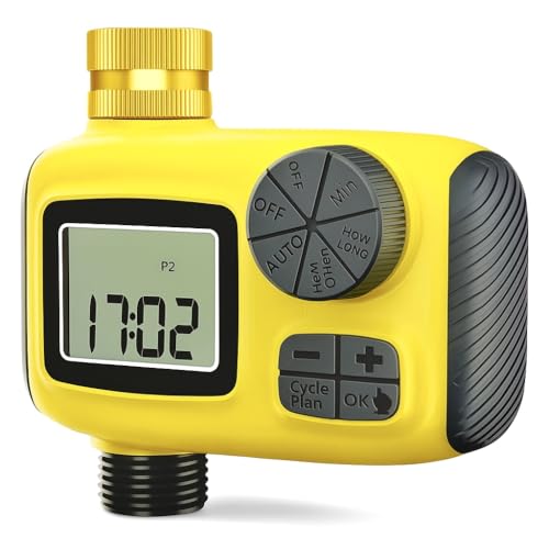 rainfactory Bewässerung Zeitschaltuhr, IPX5 wasserdicht, Water Timer, Digitale Zeitschaltuhr Wasserhahn Garten, Sprinklersteuerung, Regenverzögerung, ideal für Tropfschlauchbewässerung