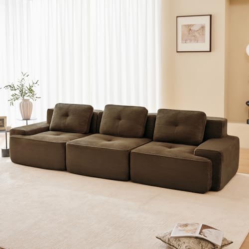 Image of Corduroy Modular Sectional Sofa, Oversized Cloud Couches for Living Room