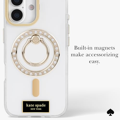 Image of kate spade new york iPhone 17 Case with Camera Stand - Icon Clear | Compatible with MagSafe - Lightweight Designer Case for iPhone 17 with Anti-Scratch Coating and Crystal Clear Design