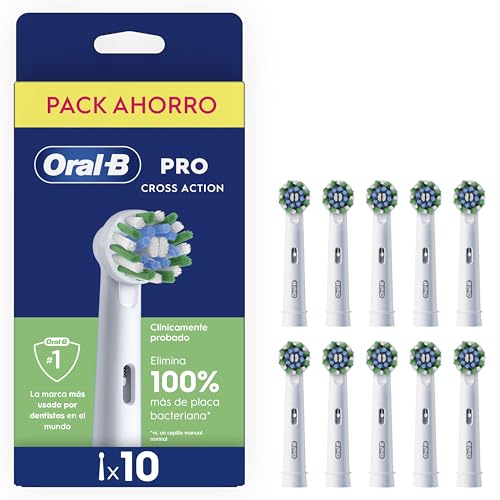 Oral B Cabezal de repuesto Pro Cross Action, blanco, paquete de 10 cabezales