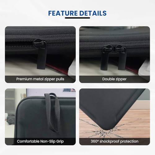 Image of Dyazo 14.1 Inch Hard Shell Laptop Sleeve Case | Shockproof & Water-Resistant EVA Protective Cover with Carry Handle | Compatible for MacBook, Dell, HP, Lenovo, MSI, Acer, ASUS 14 inch Laptops (Black)