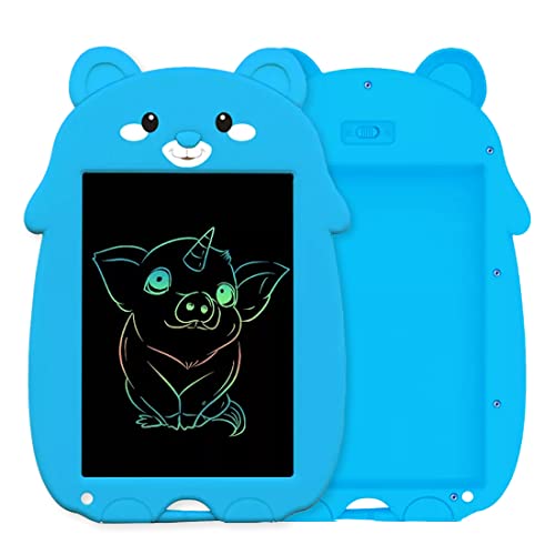 Image of Wembley Bear Design LCD Writing Pad /Tab | Writing, Drawing, Reusable, Portable Pad with Colorful Letters | 9 Inch Graphic Tablet | Writing Scribbling Pad for Kids, Adults with Stylus Pen - (Blue Bear)