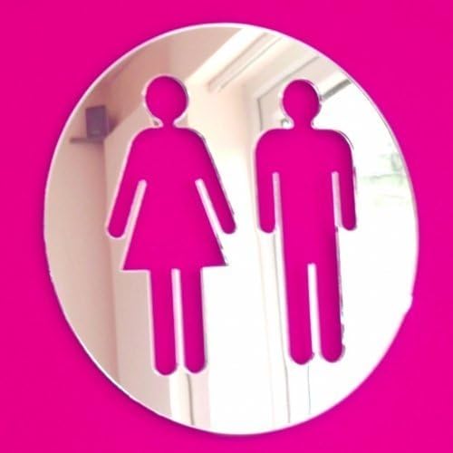 Super Cool Creations Male and Female Round WC Sign Mirrors - 30cm x 30cm