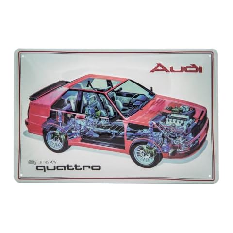 Placa de chapa en relieve para amantes de Audi Sport Quattro Cover