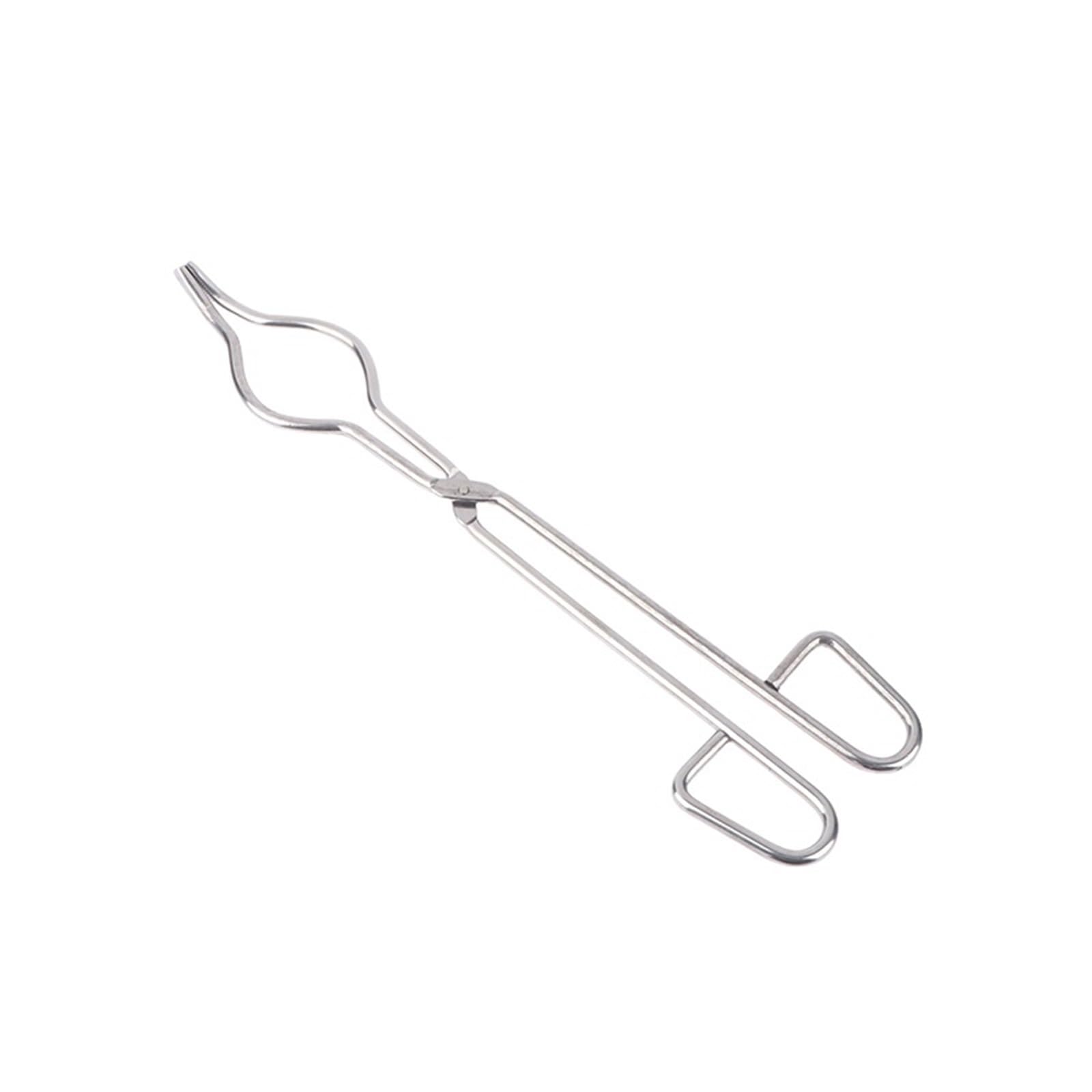 Djskldf 30Cm Crucible Tongs Professional Grade Stainless Steel Crucible Tongs Graphite Melting Plier Holder Chrome Plated Beaker Clamps(30Cm)