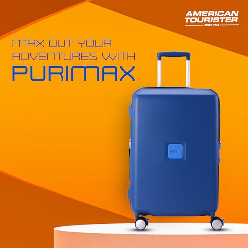 Image of American Tourister Purimax Suitcase with TSA Lock & 8 Wheels Hard Polycarbonate /Trolley Bag for Holiday /Travel Bag for Holiday /Travel Bag with Double Spinner Wheels for Unisex