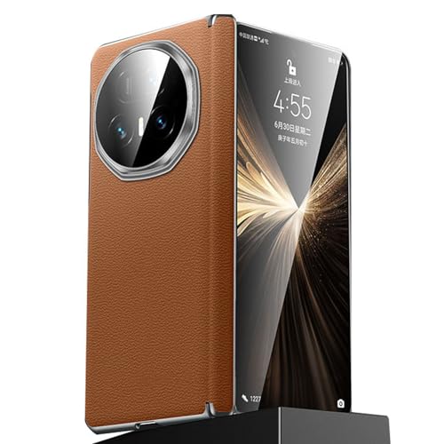 Étui magnétique pour Honor Magic V5 étui fin cuir véritable marron