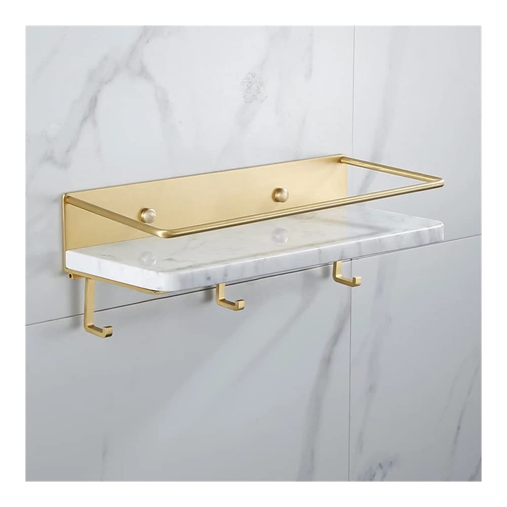 icVantA Shower Caddy Nordic Bathroom Marble Storage Holder Cosmetics Shampoo Conditioner Towel Shelf with Hook Shelf for Storage