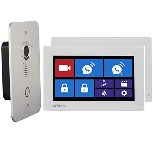 4 Draht Video Türsprechanlage Gegensprechanlage 7'' Monitor Klingel Farb mit oder ohne WLAN Schnittstelle, Farbe: Ohne, Größe: 2x7'' Monitor