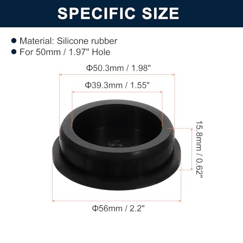 Image of uxcell 2 Pcs Black Plug Holes, Waterproof Rubber Button Plug for 50mm / 1.97 inch Hole