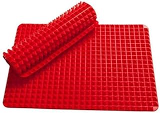 WARESHARK Non Stick Silicone Pyramid Pan Fat Reducing Cooking Mat Oven Baking Tray Sheet for BBQ & Oven