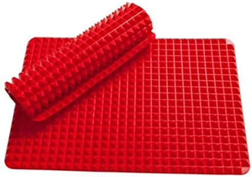 WARESHARK Non Stick Silicone Pyramid Pan Fat Reducing Cooking Mat Oven Baking Tray Sheet for BBQ & Oven