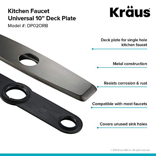 Kraus Deck Plate for Kitchen Faucet in Oil Rubbed Bronze, DP02ORB - image 2