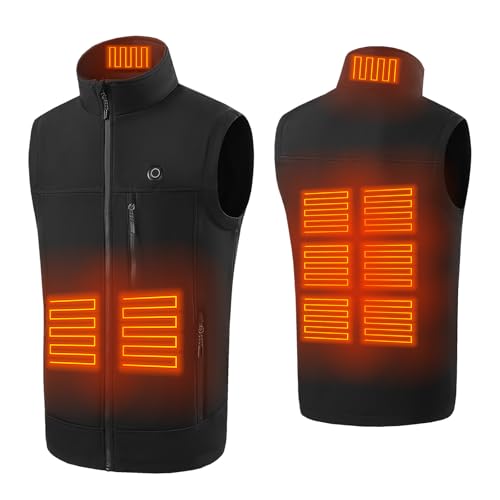 Soft Shell Heated Vest for Men with Battery, 9 Heating Zone Lightweight Insulated heating Vest for Winter Outdoor