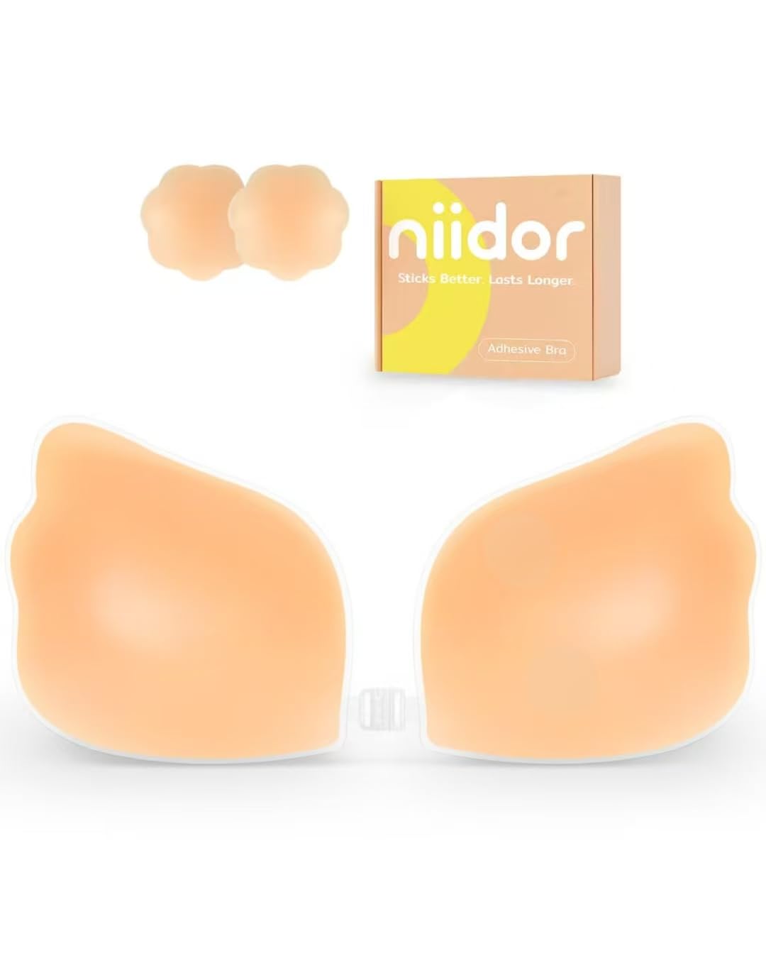 Adhesive Bra Strapless Ultra Sticky Invisible Push up Silicone Bra Multiple Colors Sizes Reusable for Backless Dress