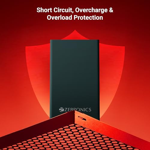 Image of ZEBRONICS EnergiTank 10MR1, Metal Power Bank, 10000 mAh, 22.5W Super Fast Charging PD 3.0 (PPS), Sleek & Stylish, Type C & USB Port, LED Indicator, for iPhone, Android, Tablets, Airpods (Olive)