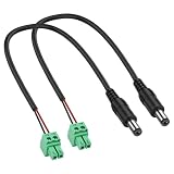 XMSJSIY DC 5,5 mm x 2,1 mm zu Phoenix Terminal Adapter Kabel DC 5521 zu 15EDGK 2-Pol 3,81 mm / 0,15 Zoll Pitch Circuit Board PCB Schraubenklemme für CCTV-Sicherheitskamera - 30CM / 11,8 Zoll (Stecker)