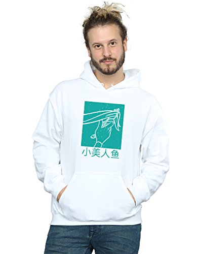 Disney Princess Men's Ariel The Little Mermaid Hair Stroke Hoodie White Small