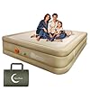 LunaDream Queen Air Mattress with USB Rechargeable Built-in Pump, Wireless Inflatable Airbed, FlexWeave Tech for 1100 lbs Ultra Firm Support, Portable for Home & Camping, Leak Proof Design, Carry Bag