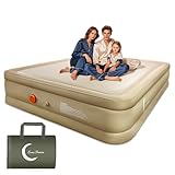 LunaDream Queen Air Mattress with USB Rechargeable Built-in Pump, Wireless Inflatable Airbed, FlexWeave Tech for 1100 lbs Ultra Firm Support, Portable for Home & Camping, Leak Proof Design, Carry Bag