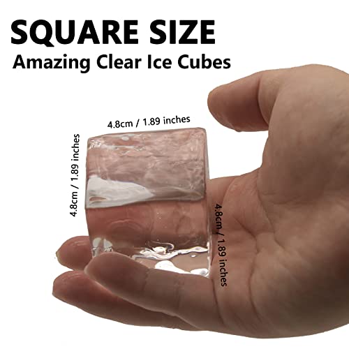 Das Tookii Clear Ice Cube Maker, Reusable 4 Hole Crystal Ice Mold, Bpa Free Silicone Ice Cube Tray, 2 Inches Large Sphere Square Ice Maker For Whiskey & Drinks, Creative Gift For Family And Friends #TOP1