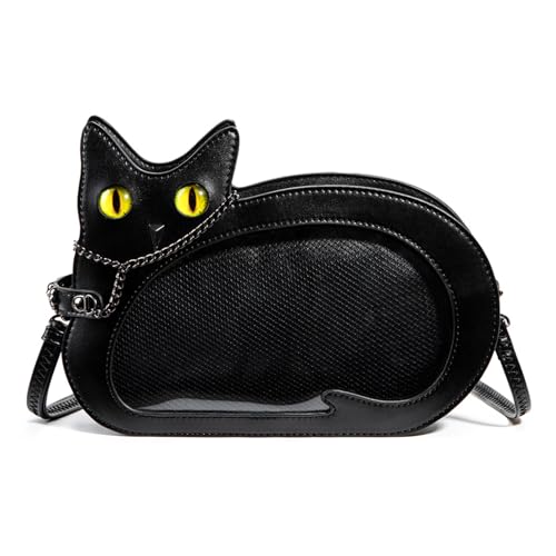 Wkldjf Verschleißfeste PU-Umhängetasche, Anime-Katzen-Design und mehrere Taschen für die effiziente