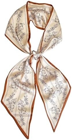 Silk Head Scarf for Hair Fashion Headwrap for Women Lightweight Neck Tie