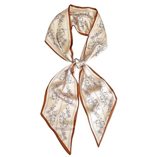 Silk Head Scarf for Hair Fashion Headwrap for Women Lightweight Neck Tie