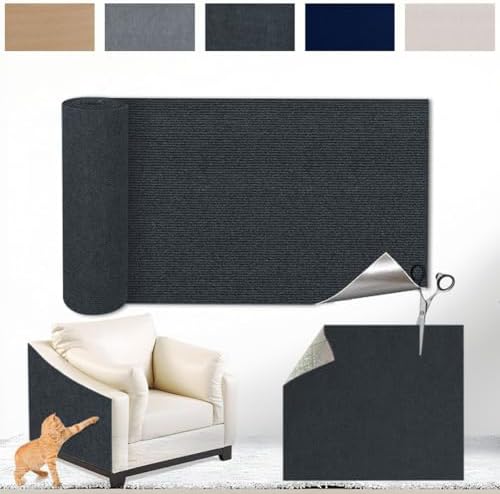 Kratzmatte Katze Selbstklebend - Kratzschutz Sofa Anti Kratz Folie Kratzwand für Katzen Frei DIY Geschnitten 30x100CM Dunkelgrau