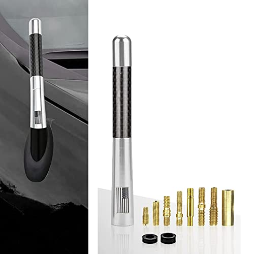 Nghey NG25 Pack-1 Car Truck Antenna, 4.7 Inch Carbon Fiber Aluminum Antenna, Radio Antenna cover