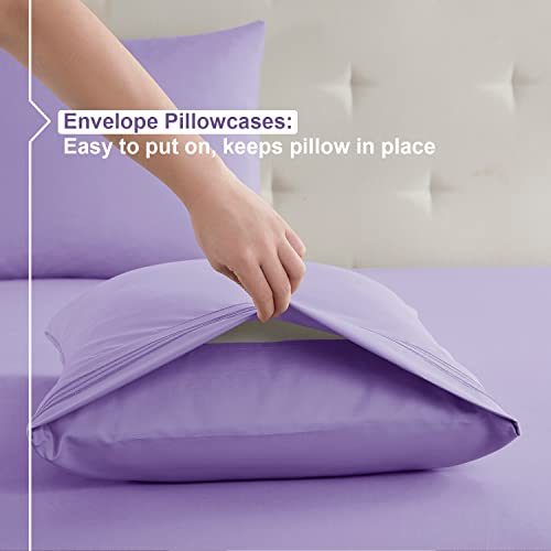 Nestl Twin Xl Sheets Set - 3 Piece Xl Twin Sheets, Double Brushed Twin Xl Sheets For Adjustable Bed, Lavender Twin Xl Sheet Set, Hotel Luxury Twin Xl Bed Sheets #TOP5