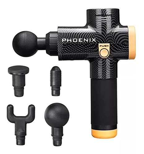 Pistola Massageadora Muscular Phoenix A2 Profissional + Case (Amarelo)
