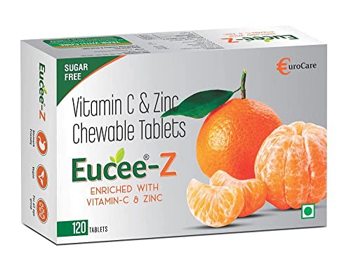 Eucee Vitamin C + Zinc – Sugar Free Chewable Tablets in Tasty Tangerine Flavor – Stomach Friendly Vegan Formula Promotes Immunity – Skin – Gumcare, For Men Women – 120 Servings (Tangerine,Pack of 1) Eucee Vitamin C + Zinc – Sugar Free Chewable Tablets in Tasty Tangerine Flavor – Stomach Friendly Vegan Formula Promotes Immunity – Skin – Gumcare, For Men Women – 120 Servings (Tangerine,Pack of 1)
