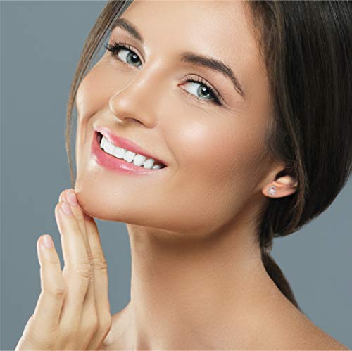 Nyc Sterling Women Rose Gold Plated Cubic Zirconia Pear Simulated Morganite Halo Stud Earring (Pear) #TOP3