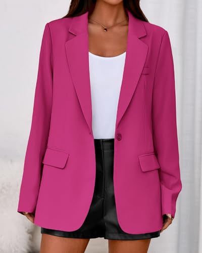 BTFBM Blazers for Women 2026 Fall Business Casual Clothes Open Front Oversized Winter Coats Work Office Suit Jackets(Rose Red, XX-Large) — view 4