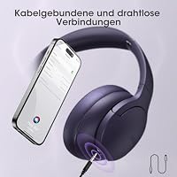 DOQAUS Kopfhörer Kabellose Bluetooth,90 Std.Akku,Lila – Ansicht 7