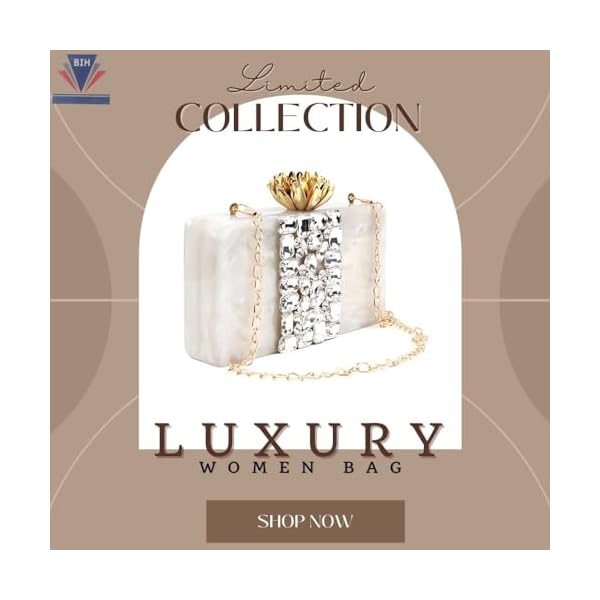 BIH Collection Womens Wallet Clutch Ladies Purse Bridal Clutches for Wedding Celebrities Party Evening Marble Purse Carefully Handcrafted Clutch Bag For Women's & Girls - Image 5