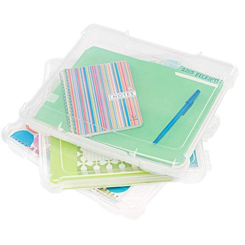 Iris Usa 8.5" X 11" Thin Plastic Portable Project Storage Case With Snap-Tight Closure Latch, 10-Pack, Container Box To Organize Board Games Magazine Document Craft Paper Hobby Art Supplies, Clear #TOP1