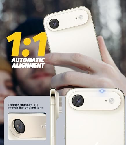 Image of PreCure (2 Pack) Camera Lens Protector Compatible with iPhone 17 Air, Premium Brushed Aluminum Alloy Frame + Tempered Glass, Precise Camera Cutouts, Anti-Scratch, Ultra HD Clarity - Gold