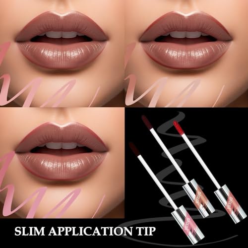 Prreal 3PCS Peel Off Lip Liner Stain, Lip Stain Peel Off Tattoo Lip Liner with Tweezer, Waterproof, Long Lasting Lip Gross, Highly Pigmented Matte Finish Lip Tint Stain Lipstick(01+02+04) - Image 2