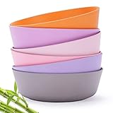 Product Image of the 4pcs Bamboo Kids Bowls (20 fl oz) for Baby Feeding, Non Toxic & Safe Toddler...
