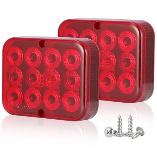 SPARKMOTO 2 Pezzi Fanali Retronebbia Led Rosso Per Rimorchio Roulotte,Luci Di Nebbia Posteriori Led Rimorchio Fendinebbia Rosso 12V,Fari Antinebbia Posteriore Universale
