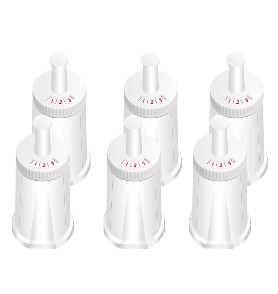 Filter - Replacement Water Filter Compatible with Breville Sage Claro Swiss For Oracle, Barista & Bambino - Compare to Part #BES008WHT0NUC1.Pack of 6（First use without adding coffee powder）
