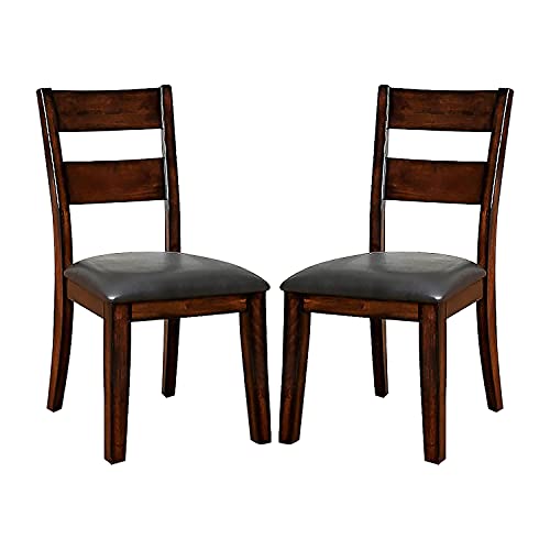 Dark Cherry Padded Leatherette Dining Chairs (Set of 2) -