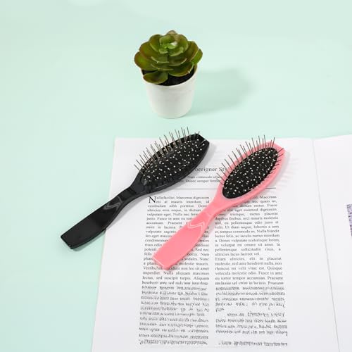 2 Stück Edelstahl-Perückendrahtbürste, tragbare professionelle synthetische Haarbürste und Kämme für Perücken, Verlängerungen, Frauen