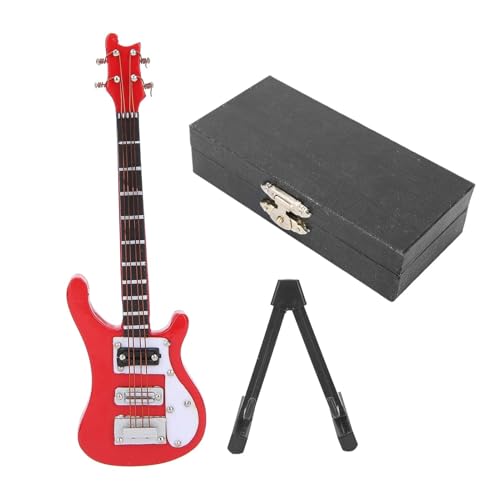 ミニ楽器飾り ミニチュアギター模型楽器装飾品(Red)