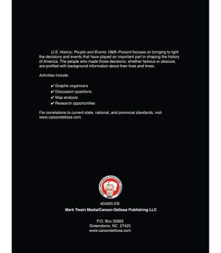 Mark Twain US History Workbook, Middle School Books Covering People and Event...