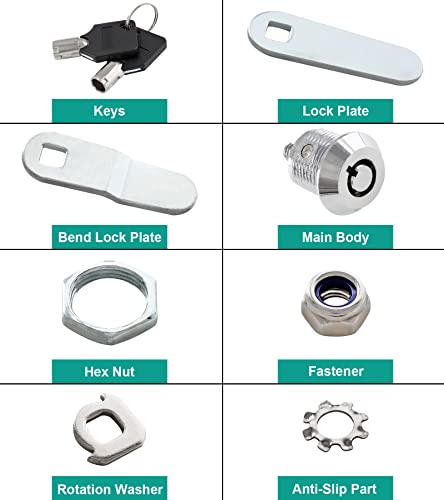 Uenhoy 4 Pack Tubular Cam Locks Keyed Alike, Rv Locks Replacement, 5/8 Inch Cabinet Cam Lock Set For Mailbox Tool Box Vending Machine Atm #TOP3