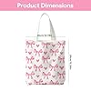 Pink Bow Canvas Tote Bag, Reusable Shopping Bag for Women, Cute Tote Bag for Girls, Canvas Bags for School, Work, Travel and Grocery #2